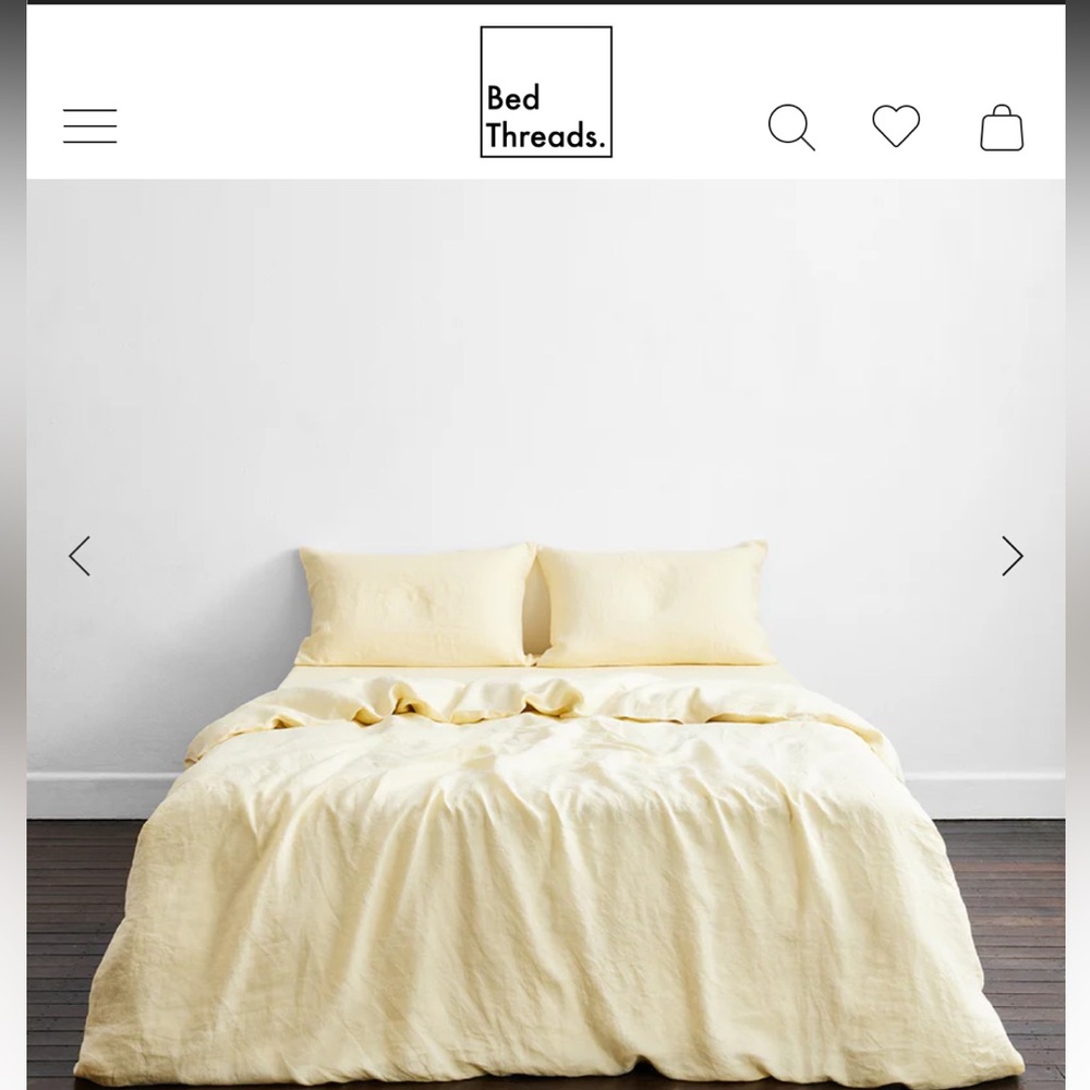 Bed Threads linen king bedding set in Lemon Limoncello butter yellow 1 of 2